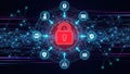 Advanced cybersecurity network protecting data integrity Royalty Free Stock Photo