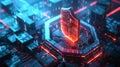 Advanced Cybersecurity Shield in Digital Network