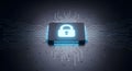 Advanced Cybersecurity System Chip for Digital Data Protection and Secure Business Technology Infrastructure Royalty Free Stock Photo