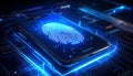 Advanced Cybersecurity Technology with Biometric Fingerprint Authentication Royalty Free Stock Photo