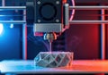 Advanced 3d printer crafting a complex geometric object Royalty Free Stock Photo