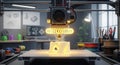Advanced 3D Printer Creating Complex Object in Modern Workshop Royalty Free Stock Photo