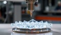 Advanced 3D Printing Technology Crystal Structure Creation Generative AI Royalty Free Stock Photo