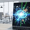 Advanced data analysis on laptop screen Royalty Free Stock Photo