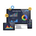 Advanced data analytics across multiple devices Royalty Free Stock Photo