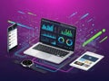 Advanced data analytics across multiple devices Royalty Free Stock Photo