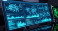 Advanced Data Analytics Dashboard on Computer Screen Royalty Free Stock Photo