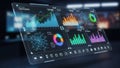 Advanced data analytics dashboard displaying multiple graphs and charts Royalty Free Stock Photo