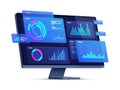 Advanced data analytics dashboard displaying multiple graphs and charts Royalty Free Stock Photo