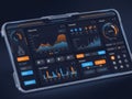 Advanced data analytics dashboard on tablet Royalty Free Stock Photo
