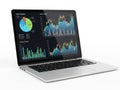 Advanced data analytics display on modern laptop screen Royalty Free Stock Photo