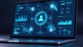 Advanced data analytics interface on laptop screen Royalty Free Stock Photo