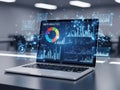 Advanced data analytics interface on laptop screen Royalty Free Stock Photo