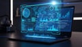 Advanced data analytics on laptop screen Royalty Free Stock Photo