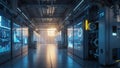 Advanced Data Center with Futuristic Interface Royalty Free Stock Photo