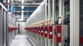 Advanced data center infrastructure featuring multiple server units in a modern facility for efficient computing operations Royalty Free Stock Photo