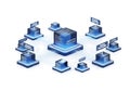 Advanced data center network infrastructure Royalty Free Stock Photo