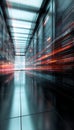 Advanced data center network with seamless server connections and vibrant data flow visualizations Royalty Free Stock Photo