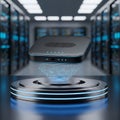 Advanced Data Center Server with Floating Network Device Royalty Free Stock Photo