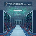 advanced data center server room with cloud computing infrastructure Royalty Free Stock Photo