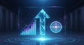 Digital growth arrow with business analytics interface Royalty Free Stock Photo