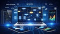 Advanced data network and stream visualization across multiple devices Royalty Free Stock Photo