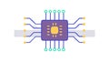 Advanced Data Processor or Microchip System, vector design Generative AI Royalty Free Stock Photo