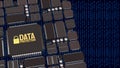 Advanced Data Protection Technology on Secure Computer Chip 3d render Royalty Free Stock Photo
