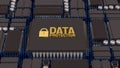 Advanced Data Protection Technology on Secure Computer Chip 3d render Royalty Free Stock Photo