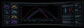 Advanced Data Visualization Dashboard Displaying Complex Statistical Models and Analysis in a Futuristic Setting Royalty Free Stock Photo