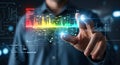 Advanced Data Visualization Technology Abstract Analysis Interface Touchscreen Interaction Business Analytics Royalty Free Stock Photo