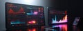 Advanced digital dashboard displaying real-time data analytics on multiple screens Royalty Free Stock Photo