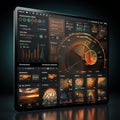 Advanced digital dashboard with real-time data analysis and monitoring tools Royalty Free Stock Photo