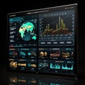 Advanced digital dashboard with real-time data analysis and monitoring tools Royalty Free Stock Photo