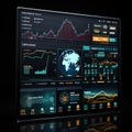 Advanced digital dashboard with real-time data analysis and monitoring tools Royalty Free Stock Photo