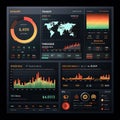 Advanced digital dashboard with real-time data analysis and monitoring tools Royalty Free Stock Photo