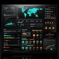 Advanced digital dashboard with real-time data analysis and monitoring tools Royalty Free Stock Photo