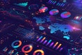 Advanced digital data dashboard with global analysis Royalty Free Stock Photo
