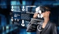 Advanced Digital Identity Security: Virtual Reality Technology for Personal Data Protection and Cybersecurity Royalty Free Stock Photo