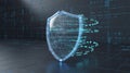 Advanced digital shield protecting data integrity Royalty Free Stock Photo