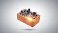 Advanced Electronic Components in a Copper Heatsink Royalty Free Stock Photo