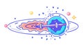 Advanced Energy Flow Technology: Particle Accelerator Data Stream Power, vector design Generative AI Royalty Free Stock Photo