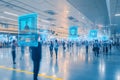 Advanced facial recognition technology in a modern airport setting for enhanced security and identification solutions