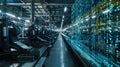 Advanced factory floor with machines operating automation.