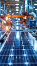 Advanced factory illustrates solar panel production process efficiently