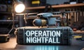 Advanced FPV military drone with bomb payload on an operation nightfall tactical case Royalty Free Stock Photo