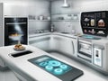 advanced futuristic kitchen with integrated smart systems Royalty Free Stock Photo