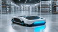 Advanced futuristic robot showcasing innovative design and technology in a modern warehouse setting