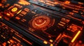 Advanced futuristic technology panel displaying glowing circuits Royalty Free Stock Photo