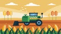 Advanced GPS technology guides a combine harvester as it navigates through a vast cornfield minimizing crop damage and Royalty Free Stock Photo